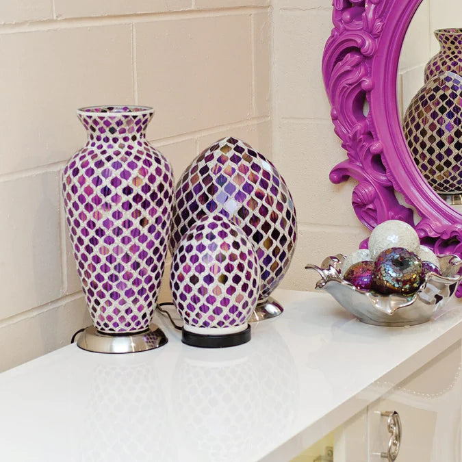 Medium Purple Tile Egg Lamp