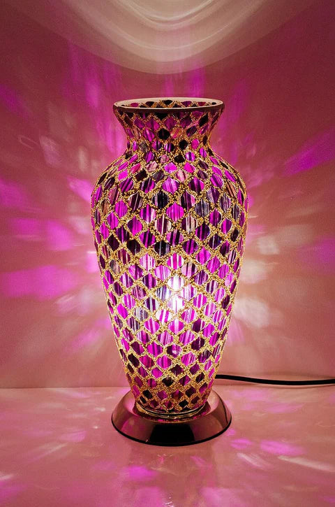 Purple Mosaic Vase Light